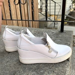 The Wishbone Collection: Leather Slip-On Platforms